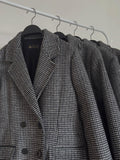Long Houndstooth Check Coat