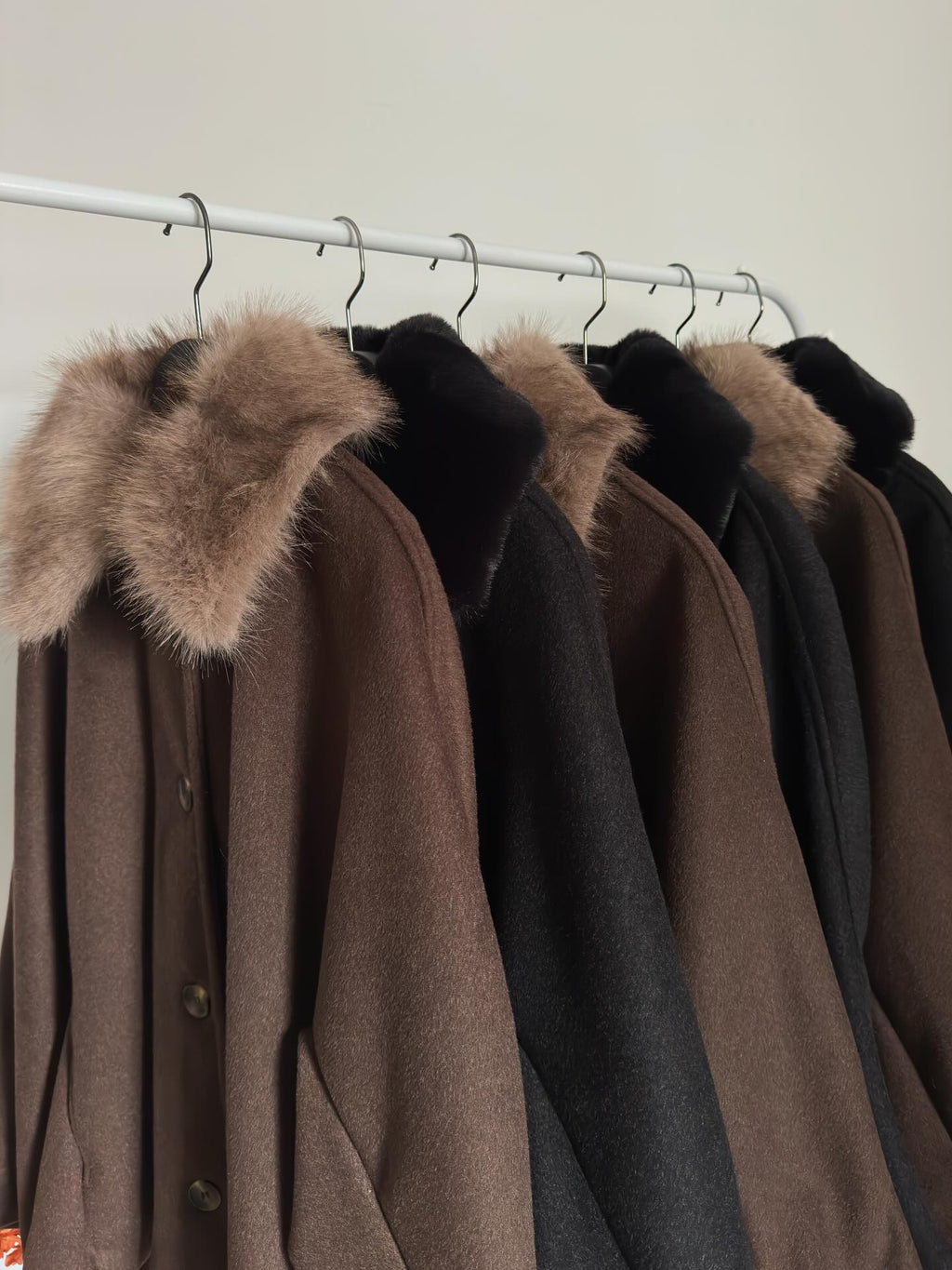 Short Coat with Fur Collar