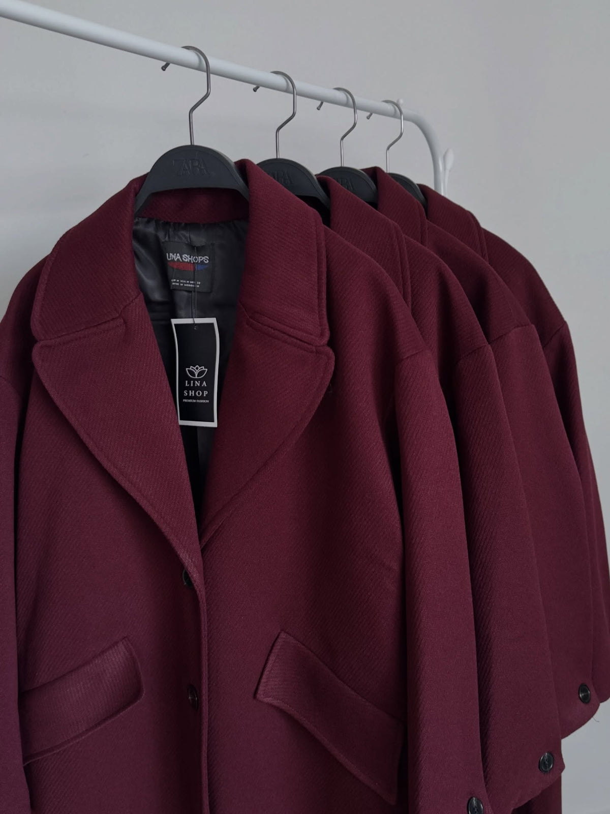 Burgundy Diagonal Cashmere Coat