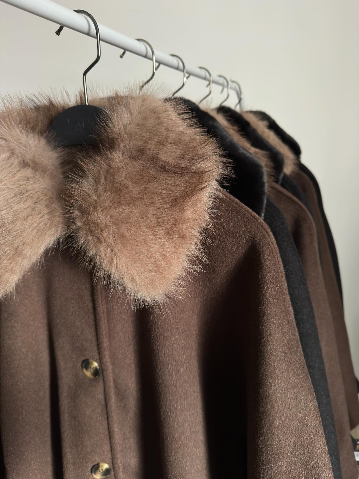 Short Coat with Fur Collar