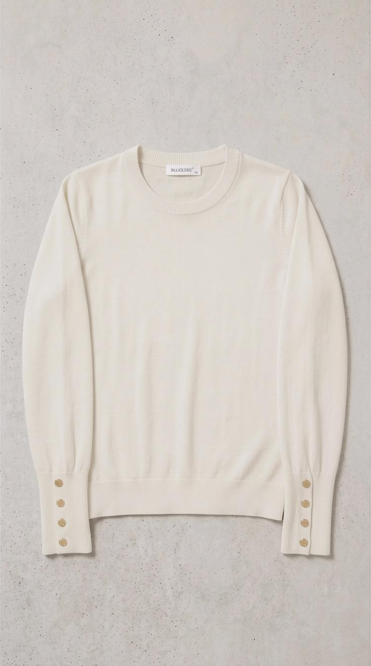 Fine-Knit Crew-Neck Sweater